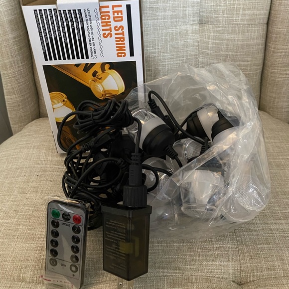 Outdoor String Lights 30ft LED String Lights 2700K Warm Patio Lights, IP65 - Picture 1 of 13